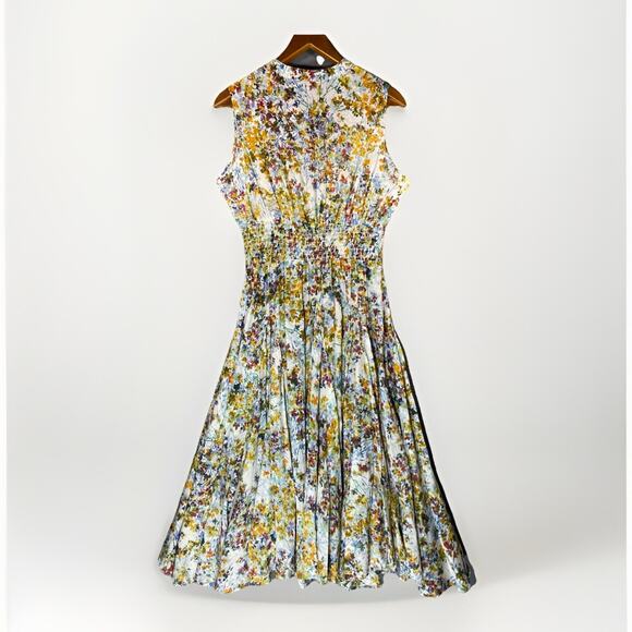 Philosophy Womens Floral Smocked Waist Dress Sleeveless Cottagecore Peasant Sz S - Picture 6 of 14